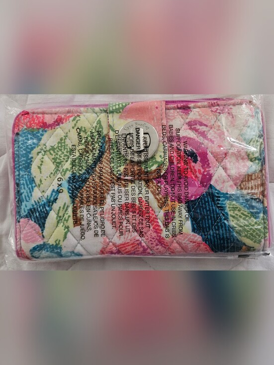 Vera Bradley Handbags - Vera Bradley "Superbloom" Quilted Turnlock Floral Wallet in Pink, Blue, Green